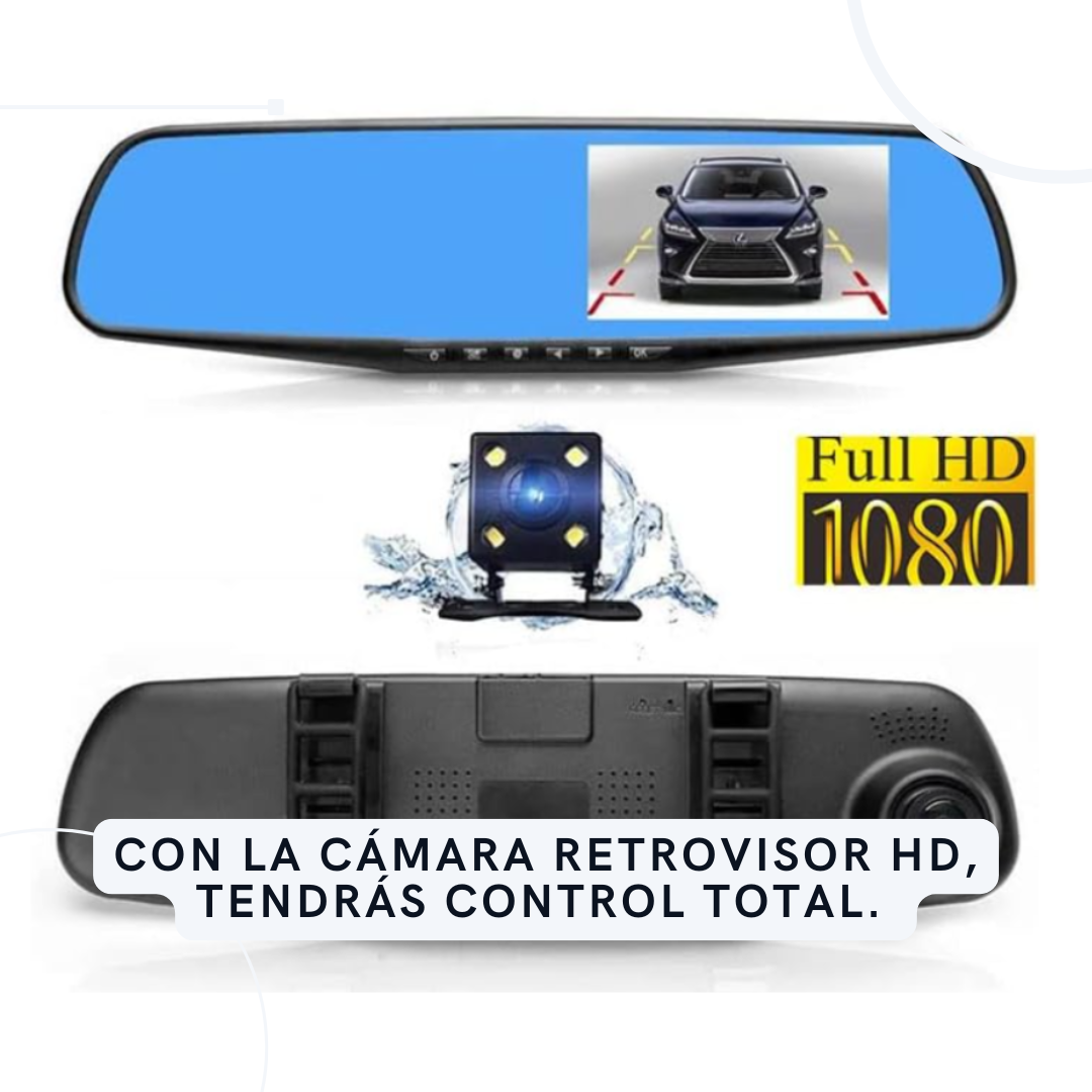 Espejo Retrovisor Con Doble Camara Dvr