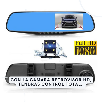 Espejo Retrovisor Con Doble Camara Dvr